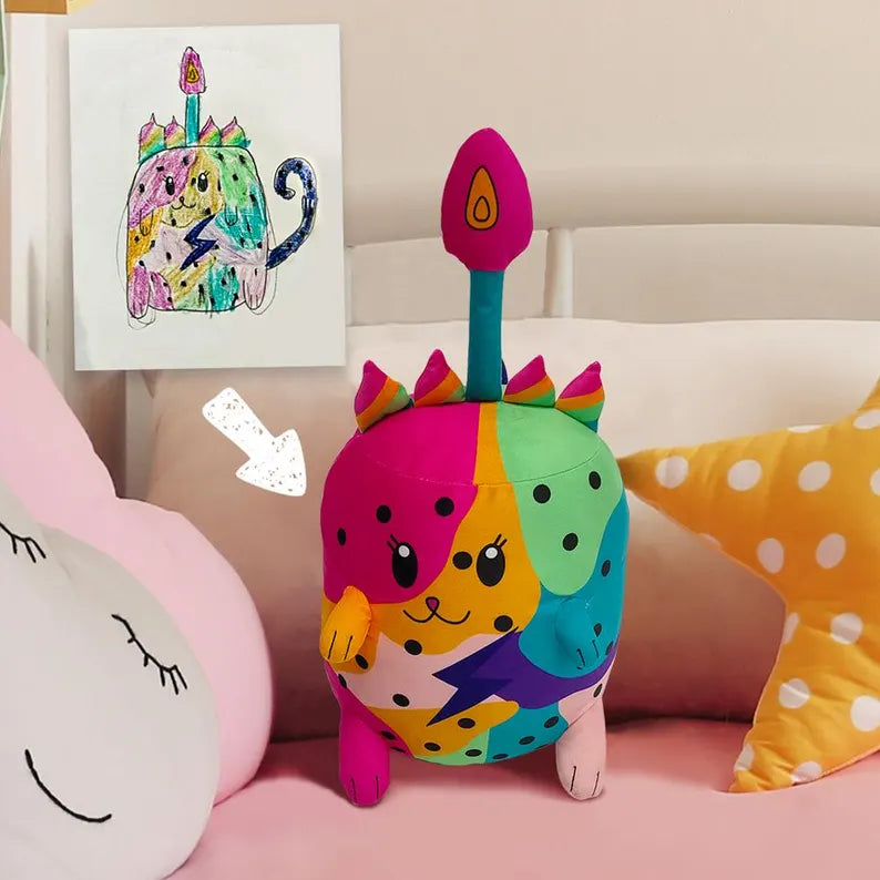 Custom Plushie from Your Art | Handmade Stuffed Animal - Turn Child's Drawing into Plushie | Birthday Gift | Handmade Doll | Graduation Gift